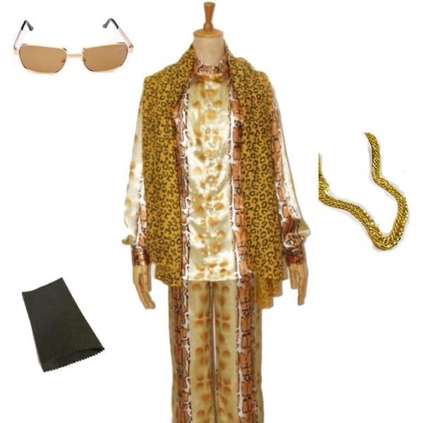 PPAP ピコ太郎 ヒョウ柄 コスプレ 豪華6点セット 衣装 上下セット + サングラス + ネック...