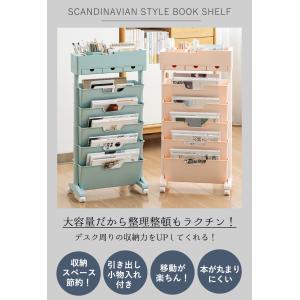 マガジンラック スリム キャスター付き 本棚 ...の詳細画像2