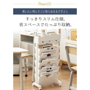 マガジンラック スリム キャスター付き 本棚 ...の詳細画像4