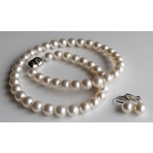 大珠 パールネックレス 8.5-9mm 花珠級 アコヤ真珠 伊勢志摩産 : 真珠