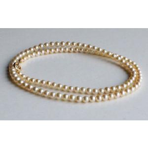 ゴールド ベビーパールネックレス 3.5-4ｍｍ 伊勢志摩産アコヤ真珠