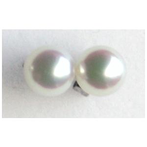 パールピアス 直結 スタッド 6-6.5mm 伊勢志摩産 アコヤ真珠 チタン製 