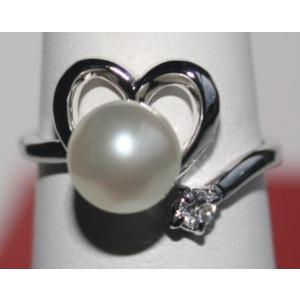 パール リング 7-7.5mm アコヤ真珠 指輪 シルバー925 ジルコニア付 3