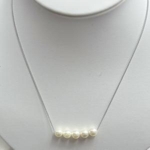 真珠の里 1粒パールスルーネックレス アコヤ真珠 7-7.5mm シルバー925