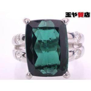 エメラルド0.5ct ダイヤ0.27ct リング 8号 スクエア デザイン プラチナ
