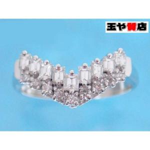エメラルド0.43ct ダイヤ0.26ct デザイン リング 11.5号 pt900