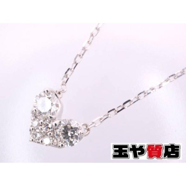 ポンテヴェキオ ネックレス Pontevecchio ハート ダイヤ0.14ct K18WG ホワイ...