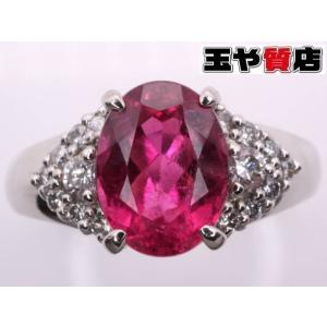 ルビー0.70ct ダイヤ0.49ct デザインリング 13号 pt900 K18YG プラチナ