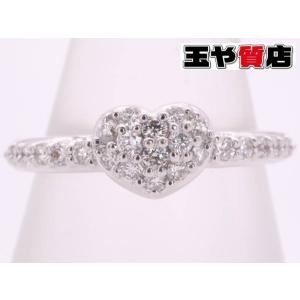 ポンテヴェキオ 美品 ダイヤ0.25ct ハート リング 9号 K18WG ホワイトゴールド