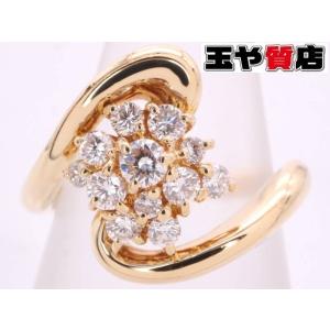 音羽屋□ ダイヤモンド/0.17ct K18YG デザイン リング 12号 仕上済 