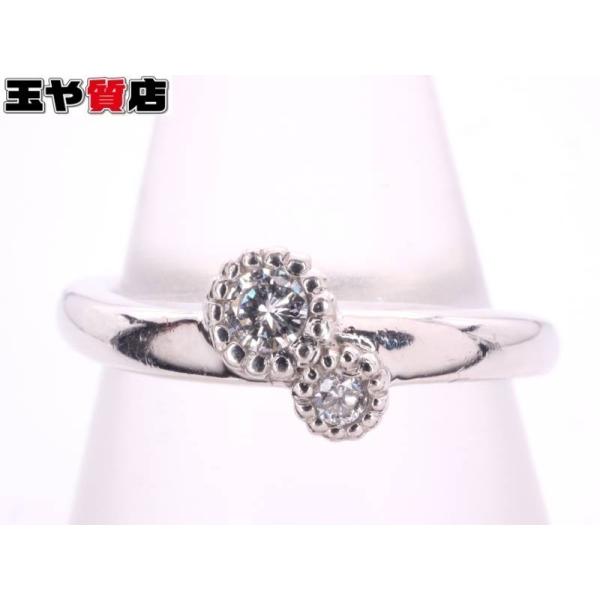スタージュエリー 美品 Star Jewelry ダイヤ0.06ct デザイン リング 7号 pt9...