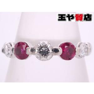 エメラルド0.5ct ダイヤ0.27ct リング 8号 スクエア デザイン プラチナ