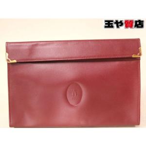 MUST DE CARTIER カルティエ ポーチ マストライン ボルドー レザー