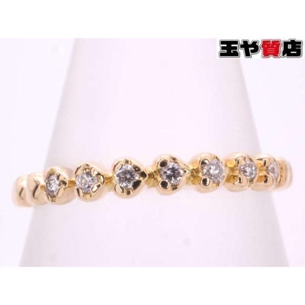 スタージュエリー 美品 ダイヤ0.05ct デザイン リング 11号弱 K18YG イエローゴールド