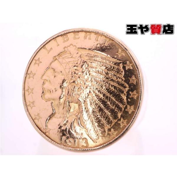 インディアン金貨2.5ドル K21.6 リング18号 K18YG イエローゴールド