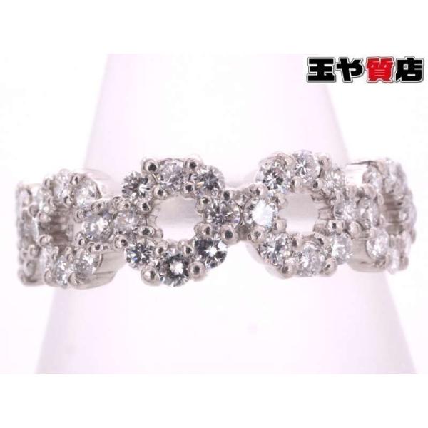 ダイヤ0.50ct オープンサークル5個 デザイン リング10.5号 pt900 プラチナ