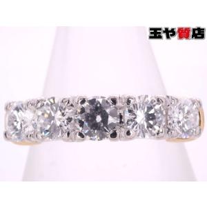 エメラルド0.5ct ダイヤ0.27ct リング 8号 スクエア デザイン プラチナ