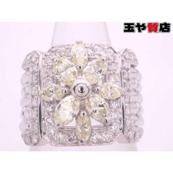 マーキスダイヤ1.00ct ダイヤ0.45ct デザインリング14号 pt900 プラチナ