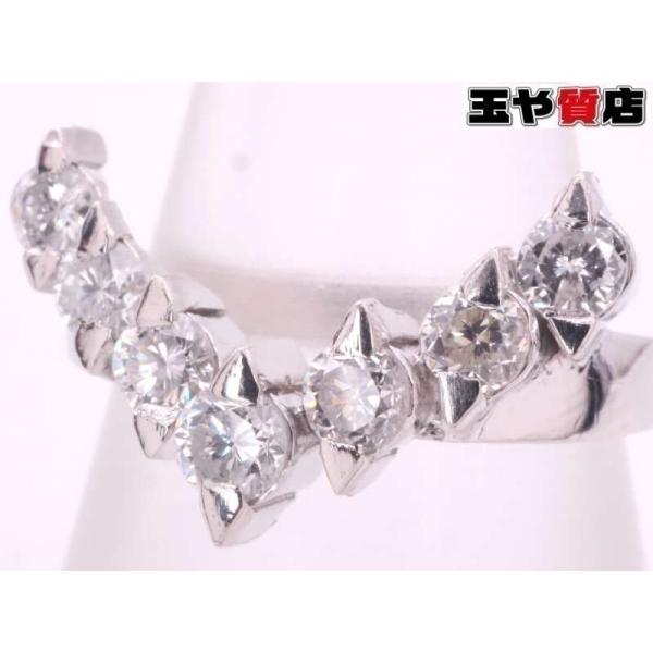 ダイヤ0.52ct V字リング 10号 pt900 プラチナ