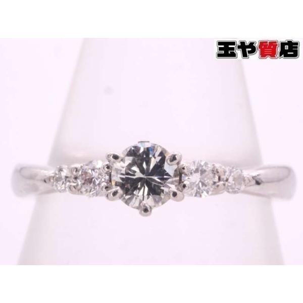 4℃ ダイヤ0.124ct デザインリング 7号 pt995 プラチナ