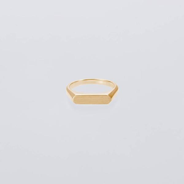 ショロジュエリー Signet Ring with Hair Line -Thin- -Gold- ...