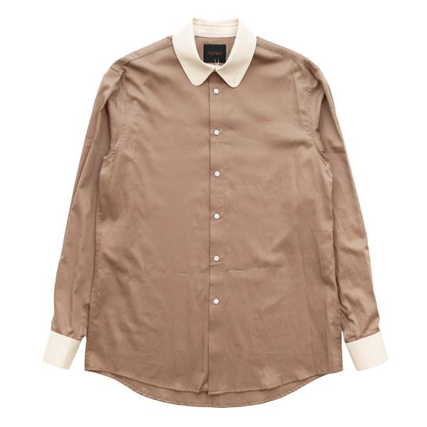 タイガイガリ HIGH COLLAR SHIRT #CAMEL×OFF WHITE [TI03501...