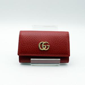 GUCCI グッチ   キーケース　プチ マーモント　456118/ レザー/ レッド｜tamaya0078