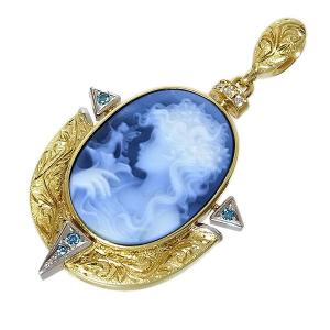 K18 ペンダントトップ トップ ヴィンテージ チャーム シェル カメオ K18 シェルカメオ ペンダントトップ 13mm×18mm 18金イエロー