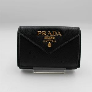 ＰＲＡＤＡ　プラダ　 三つ折り財布 サフィアーノメタル レザー　1MH021　NERO｜tamaya0078