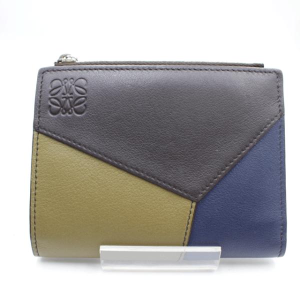 LOEWE ロエベ パズル スリム コンパクト ウォレット 二つ折り財布　ダークブラウン系　