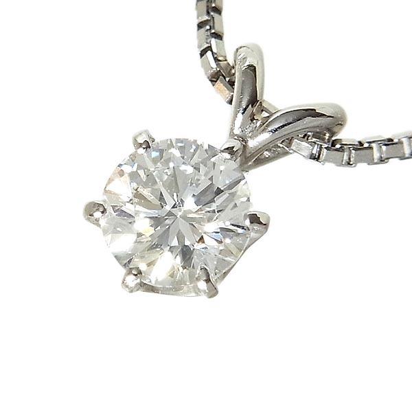 Pt850　Pt900　ネックレス　ダイヤペンダント付 　D:0.410ct　3.2g