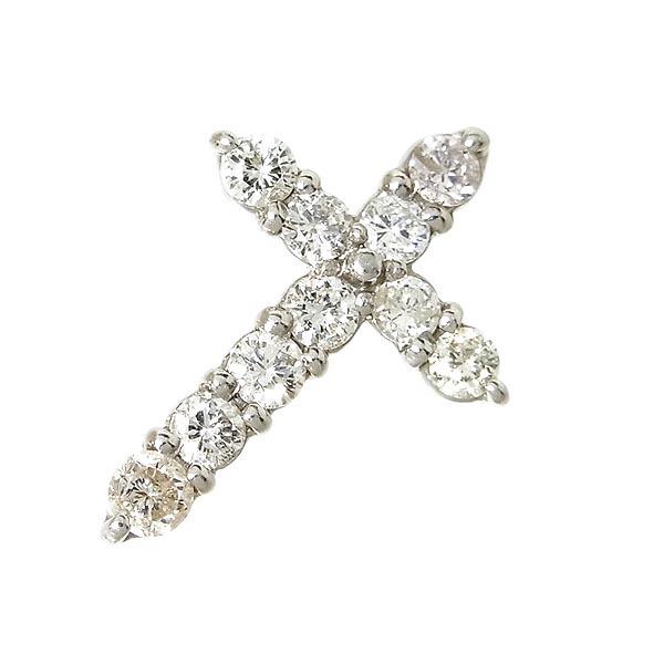 Pt900 ダイヤ入クロスペンダントトップ D:0.50ct　1.5g