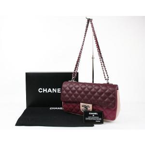 CHANEL☆シャネル☆マトラッセ チェーンショルダーバック トリコロールカラー レッド系☆01578｜tamaya78