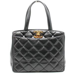 CHANEL シャネル マトラッセ ハンドバッグ 黒 ラムスキン 10354｜tamaya78