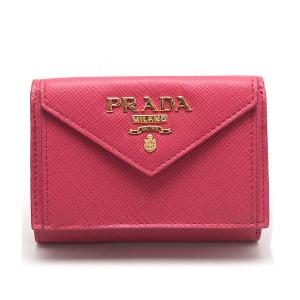 PRADA（プラダ） Wホック財布 1M0523 ピンク PEONIA レザー 10758