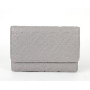 LOEWE ロエベ 二つ折り財布 L字ファスナー レザー グレー 14984