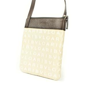 美品 BVLGARI ブルガリ ロゴマニア ショルダーバッグ キャンバス サコッシュ 鞄 カバン AN2890 BVLGARI（ブルガリ） ロゴマニア サコッシュ デニム ショルダーバッグ
