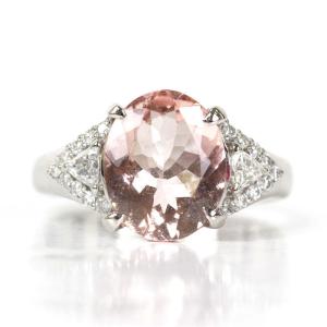 Pt900 コンクパールリング 12号 約8.5g 1.71ct ダイヤモンド 0.37ct