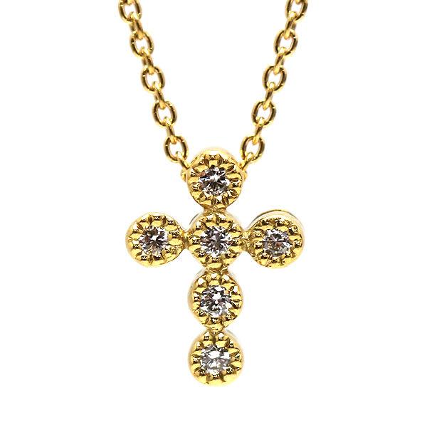 Star Jewelry スタージュエリー 十字架ネックレス 約40cm ダイヤモンド 0.04ct...