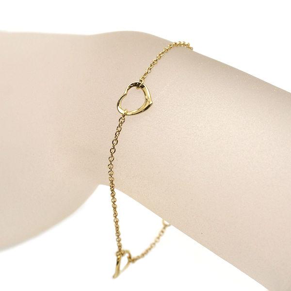 Tiffany&amp;Co. ティファニー オープンハート ブレスレット 約17.5cm K18 3連 1...