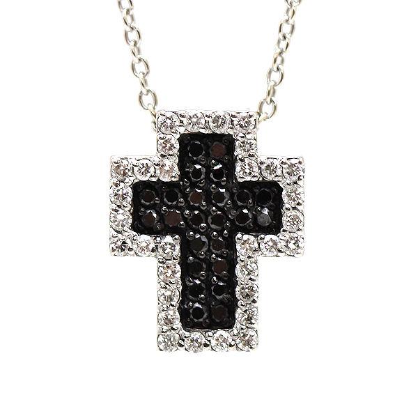 Ponte Vecchio ポンテヴェキオ クロス ネックレス ブラックダイヤ ダイヤモンド 0.2...