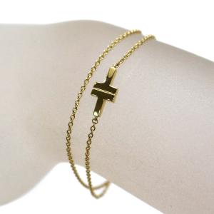 Tiffany&Co. ティファニー T Twoダブルチェーン ブレスレット 約31cm K18 18金 ゴールド 31561