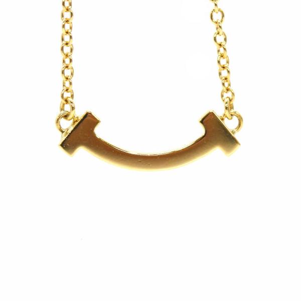 Tiffany&amp;Co. ティファニー Tスマイルミニネックレス 18金イエローゴールド K18YG ...