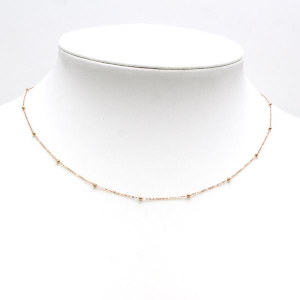 チェーンネックレス 18金 ピンクゴールド K18PG 40cm 0.9g 31816