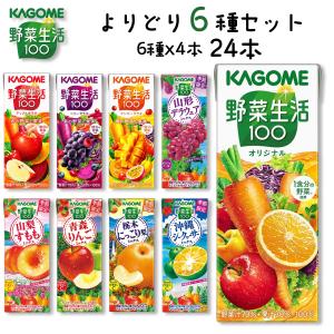 カゴメ 野菜生活100 200ml・195ml アソートセット 24本入 6種類×各4本 野菜ジュース 果実飲料