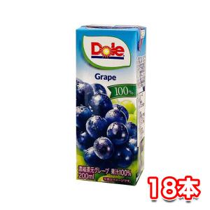 雪印メグミルク Dole グレープ100％ジュース 200ml 18本セット ドール｜tamon-store