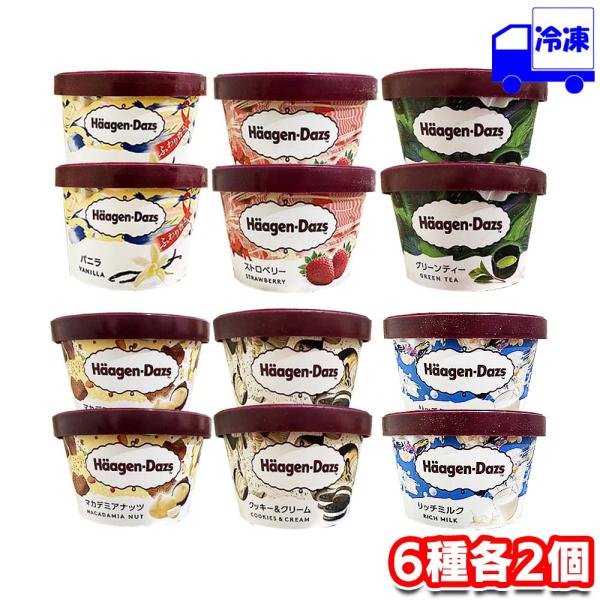 ハーゲンダッツ ミニカップ 6種各2個 計12個 冷凍 バニラ ストロベリー グリーンティー マカデ...