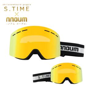 スキー ゴーグル STIME×nnoum NNOUM ノアム NN22STIMEGL02 シリンドリカルレンズ S.TIMEコラボ 眼鏡・メガネ対応 ハードケース付き 金 ゴールド｜スキー専門店タナベスポーツ