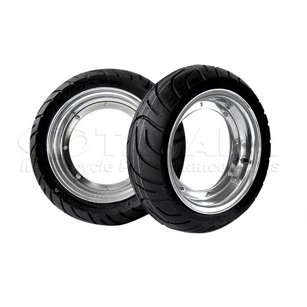 4本ハブ★DAX・シャリー！１０インチアルミタイヤ組込済　前後セットC[Y1644] 田中商会