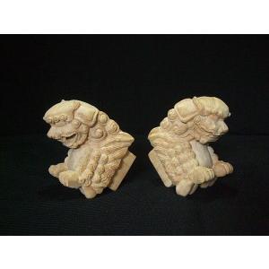 値下げ！【獅子鼻】3寸　社寺仏閣、山車、屋台、木鼻、だんぢり彫刻 　1組（2体） 値下げ！【獅子鼻】3寸 社寺仏閣、山車、屋台、木鼻、だんぢり彫刻 1組